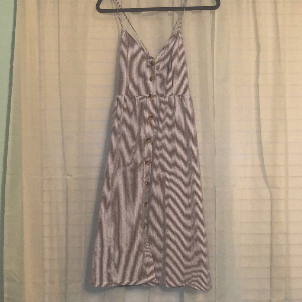 Striped button up dress
